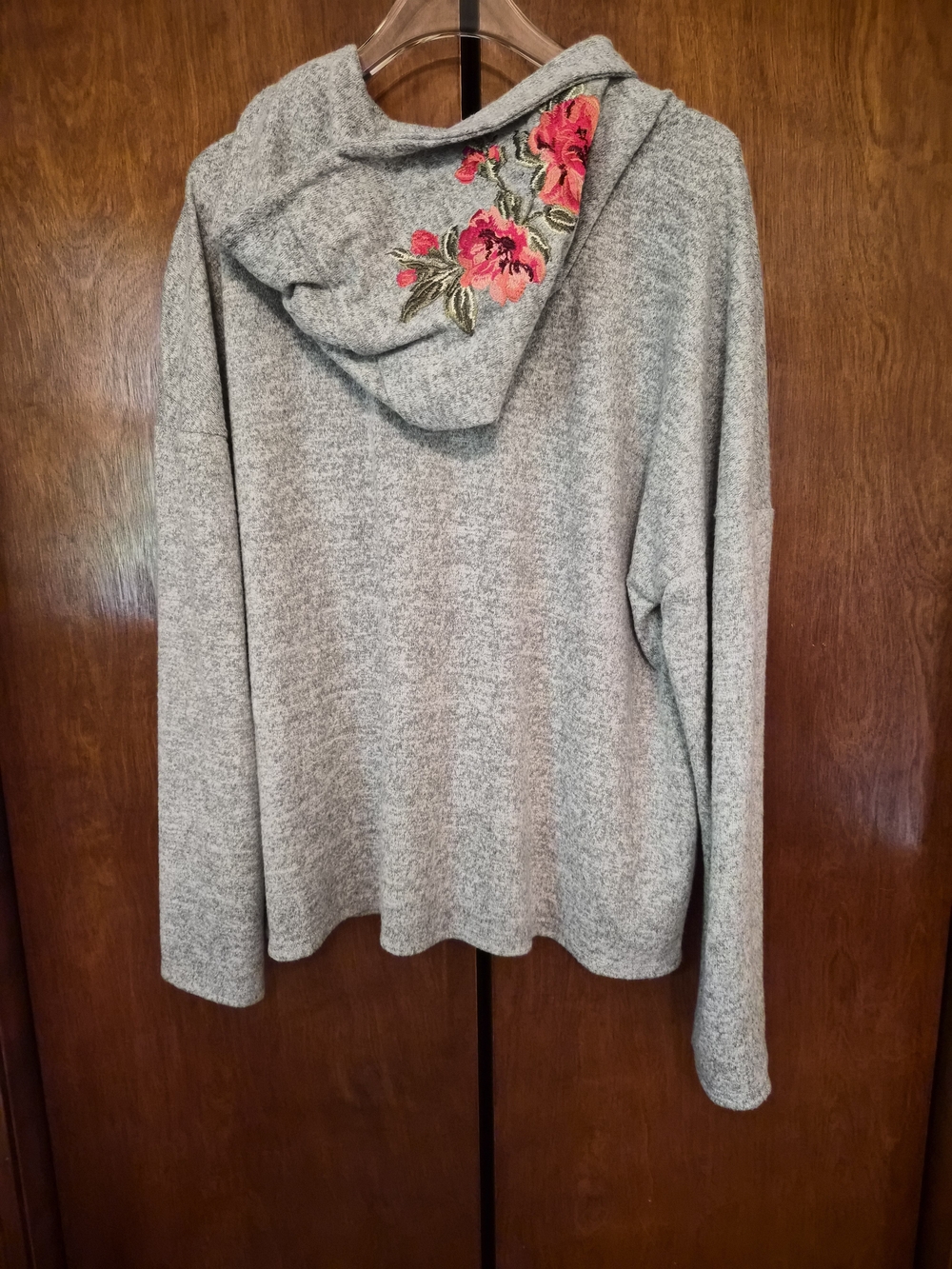 INC International Floral Embroidered Hooded Zip Up SweaterJacket- Size XL - Picture 3 of 11